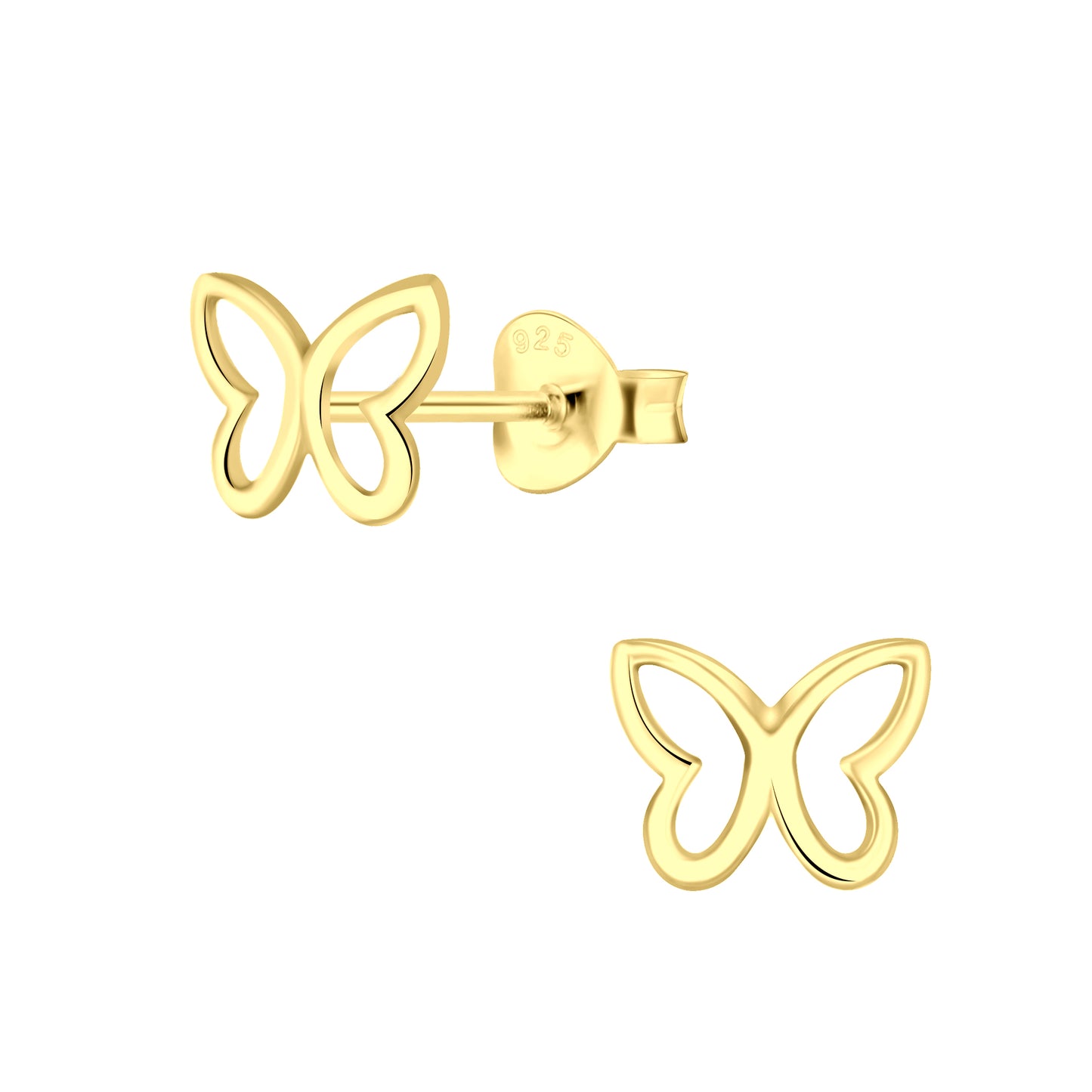 Children's 14k Gold Plated Sterling Silver Butterfly Stud Earring