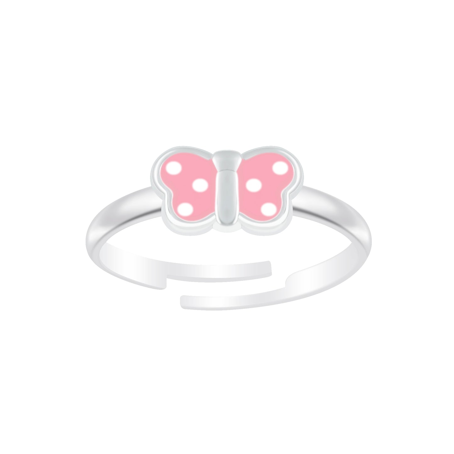 Girls' Sterling Silver Butterfly Adjustable Ring