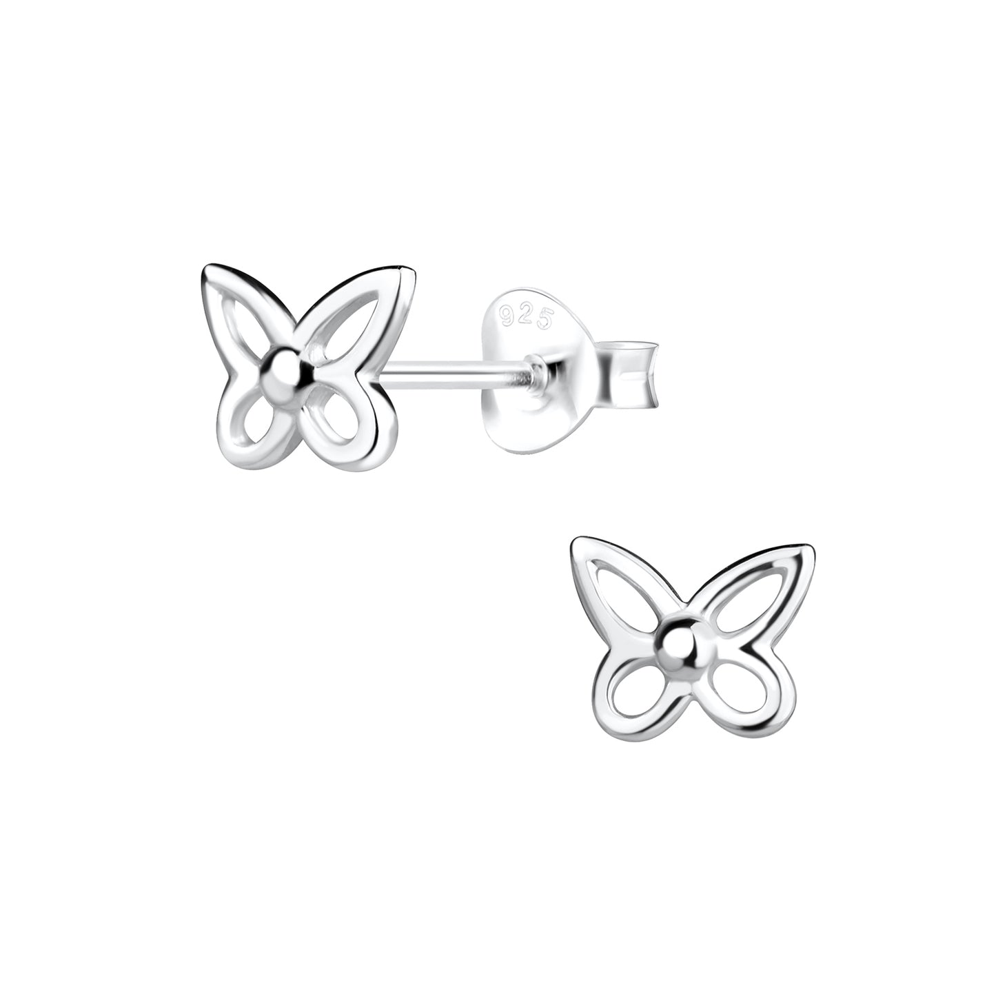 Children's Sterling Silver Butterfly Stud Earrings