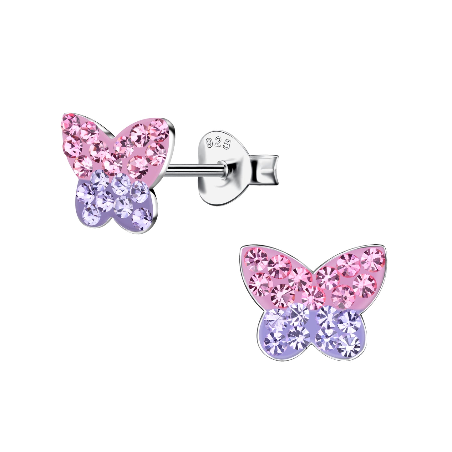 Girls' Sterling Silver Butterfly Stud Earrings