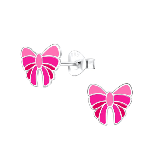 Children's 925 Sterling Silver Bow Stud Earrings