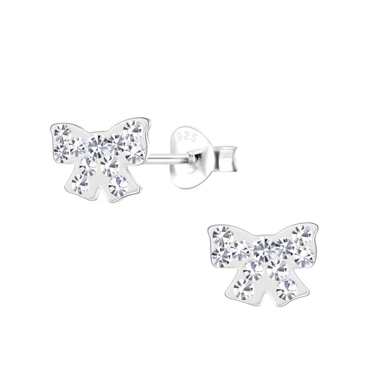 Children's 925 Sterling Silver Bow Stud Earrings